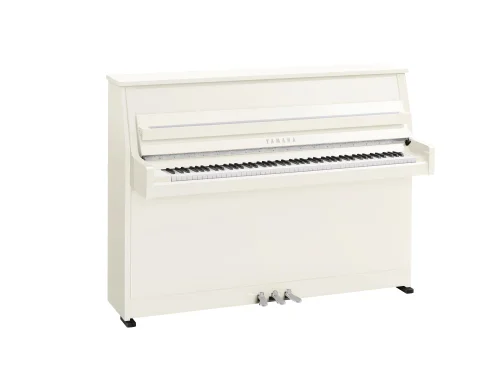 Gesamtansicht eines Yamaha B10 in weiß poliert mit Chromausstattung