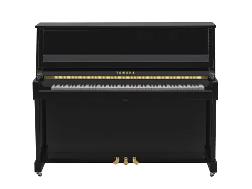 Vorderansicht eines Yamaha B30 in schwarz poliert Messing mit Silentfunktion