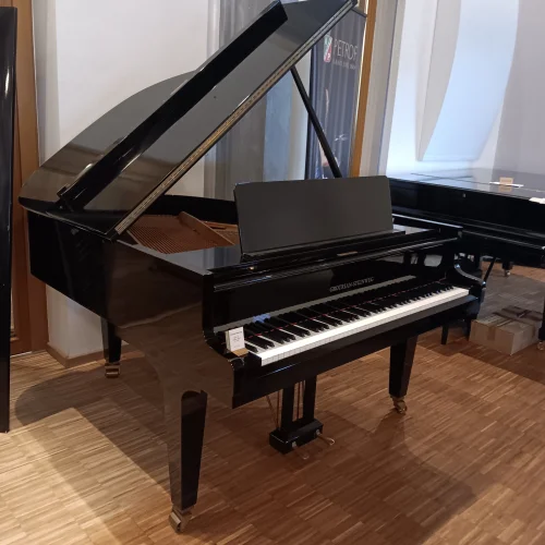 Seitenansicht eines Grotrian-Steinweg Flügel 162 in schwarz poliert