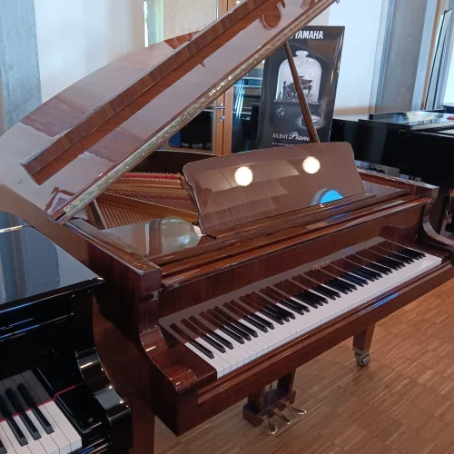 Petrof Flügel 173 cm in Nussbaum poliert mit geöffnetem Deckel