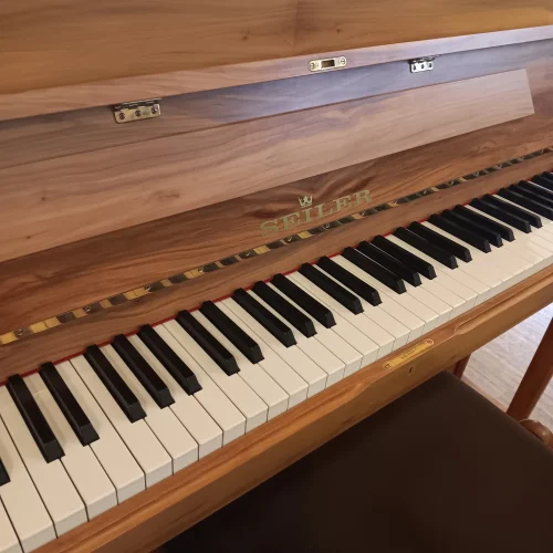 Klaviatur eines Seiler Klavier Mondial 116 in Apfelholz