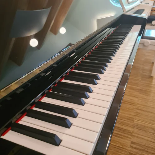 Tasten des Klaviers in der Seitenansicht