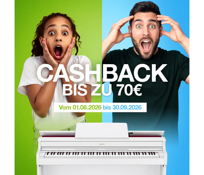 Die Casio Cashback Aktion ist gültig vom 01.08. bis 30.09.2026.